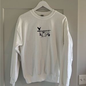 Harry Potter graphic White Crewneck Sweater Cotton Blend Casual